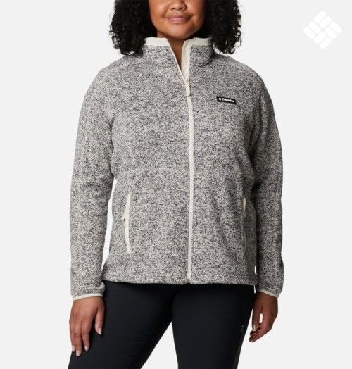 Columbia Genser Weather Full Zip Fleecejakker Dame Grå | Plus Size 65391K